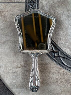 Gorham Sterling #27 Antique Rose Scroll Hand Mirror